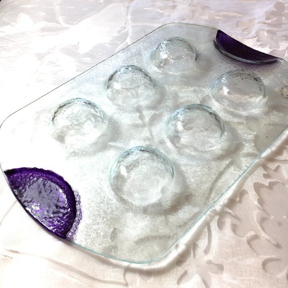 * Dansk Escargot Devil Egg Serving Six Pocket  Glass Tray - Picture 8 of 8